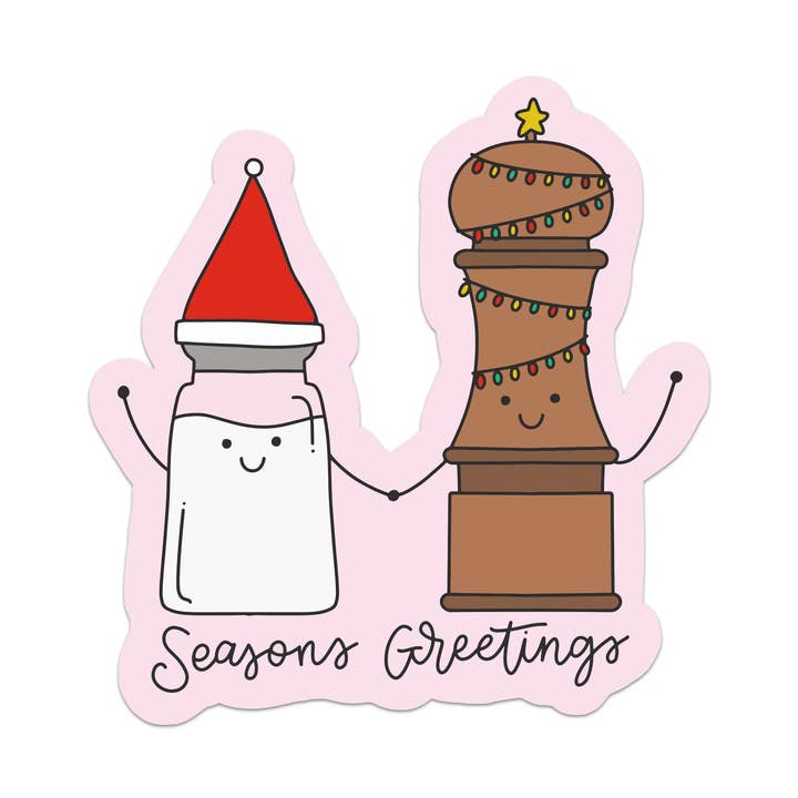 Sæsonens Hilsner Jule Vinylklistermærke for engroshandel hos Mouthy Broad