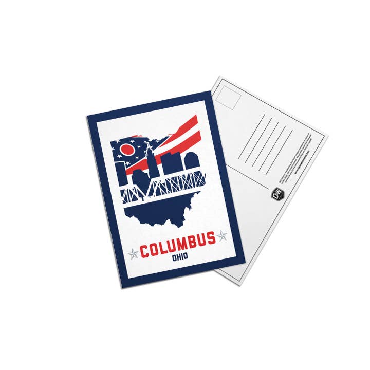 White Columbus Flag Post Card for wholesale by D&W Elements