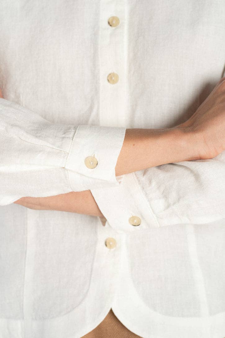 Son de Flor - Wholesale Button Down Shirt - Women's - Frida – Linen Shirt with Sharp Collar12