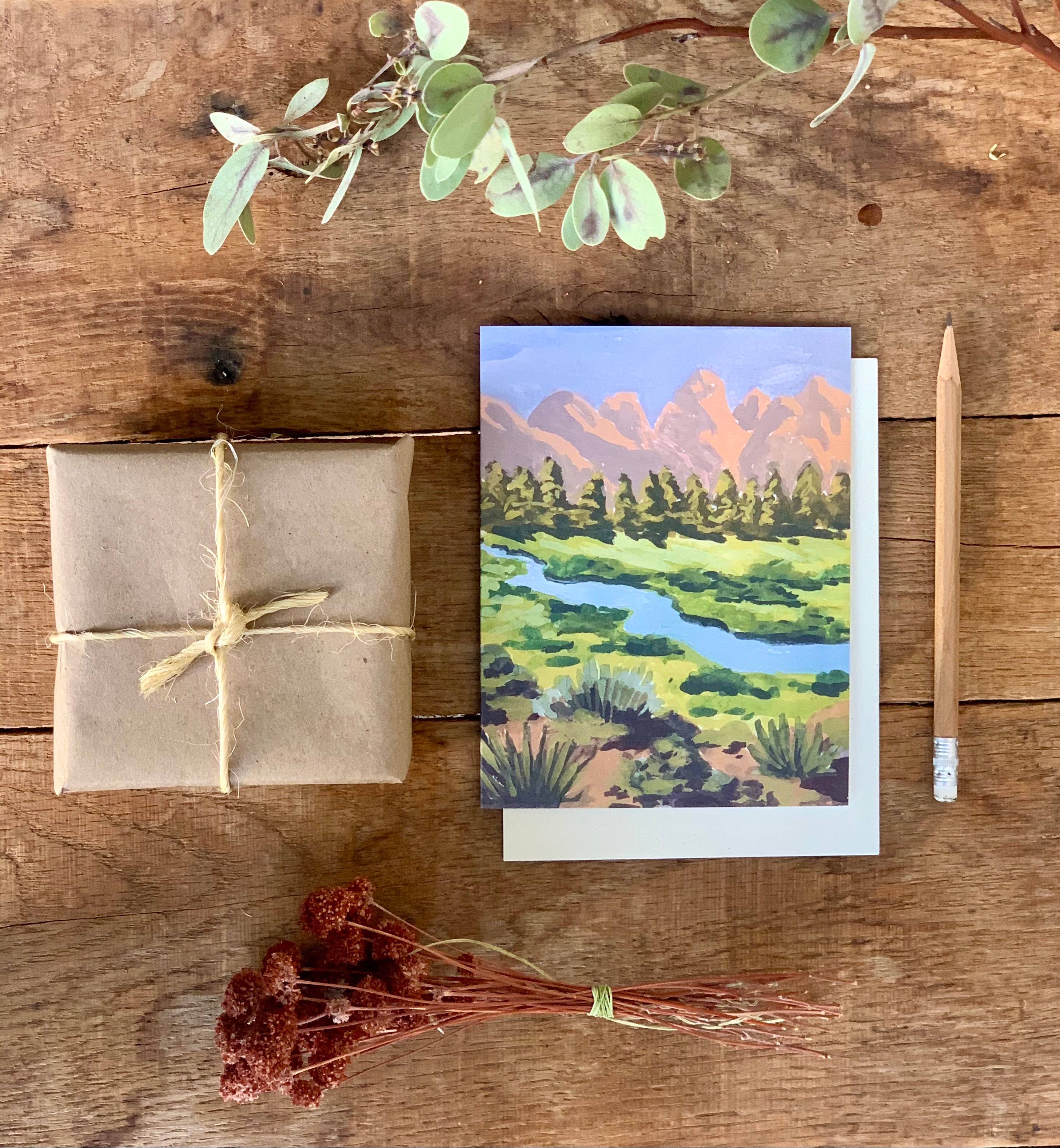 Little Salt Wagon - Wholesale Everyday Greeting Card - Western Mountain Pasture Landscape Nature Card1