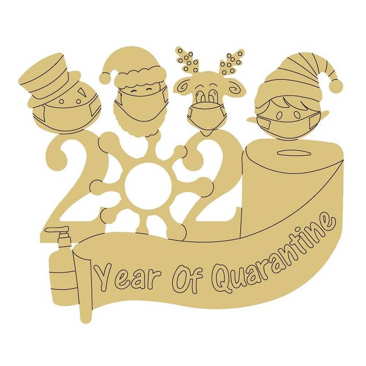 2044 Design de quarentena por linhas recorte de madeira inacabada por atacado de Diverse Woodworking