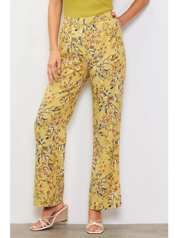 Pistachio Printed Linen Blend Pants
 for wholesale on Faire0