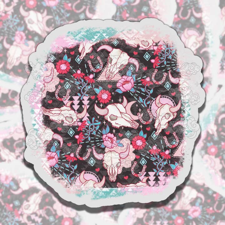 Westlicher Valentinstag Bunter Feiertag Vinylaufkleber für den Großhandel von Sticky Sadness Designs