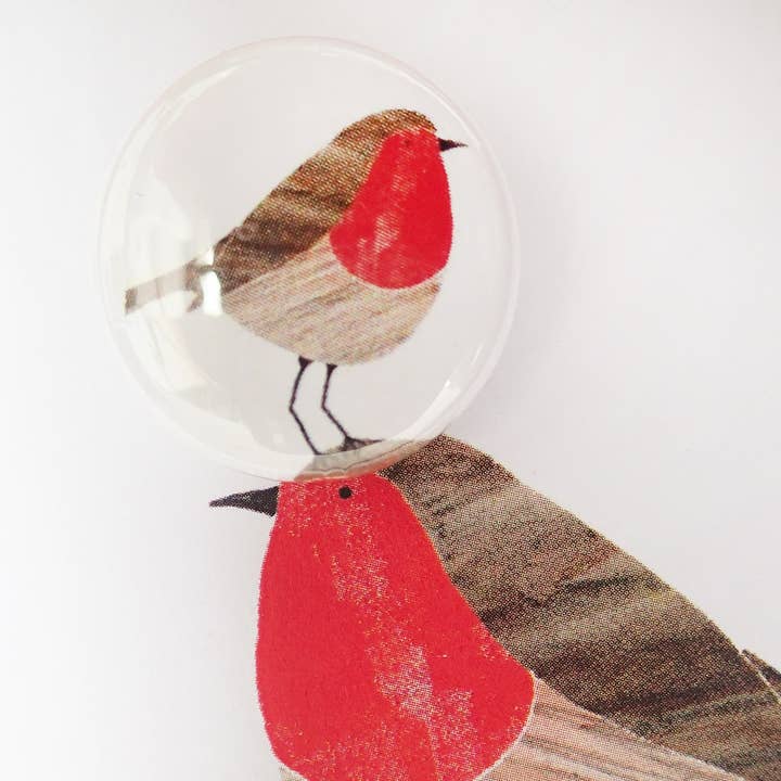 The Black Rabbit – wholesale Christmas card – Christmas Robin- Greeting card with badge1