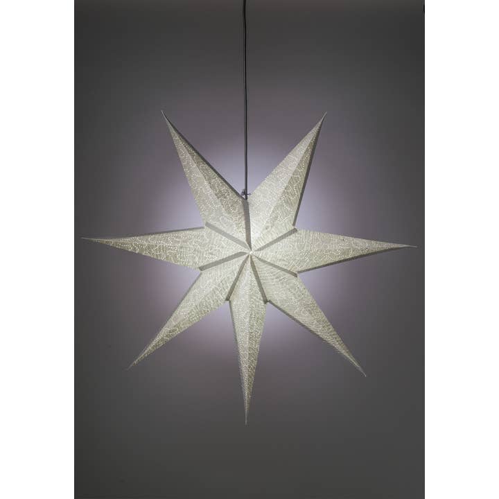 Namaste - Wholesale Lamp Shade - 7 Point Silver Crinkle Design Star Light Shade