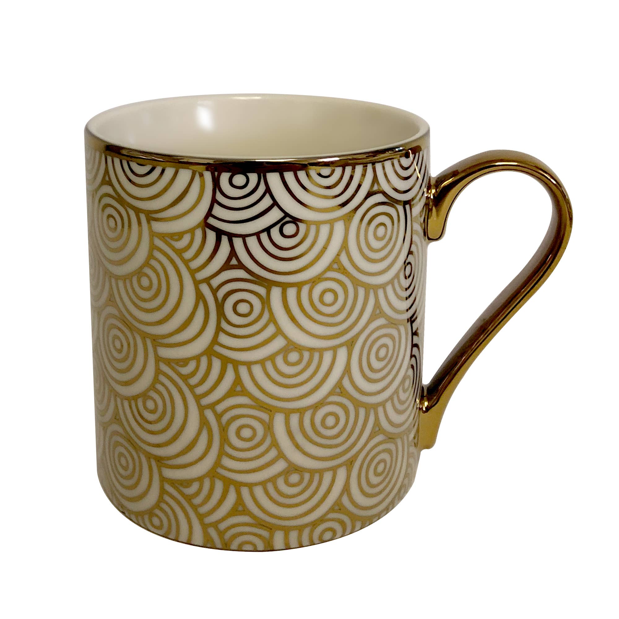 Certified International - Wholesale Coffee Mug - Gold Plated Mugs Mosaic Gold Plated Can Mugs (6) asst5