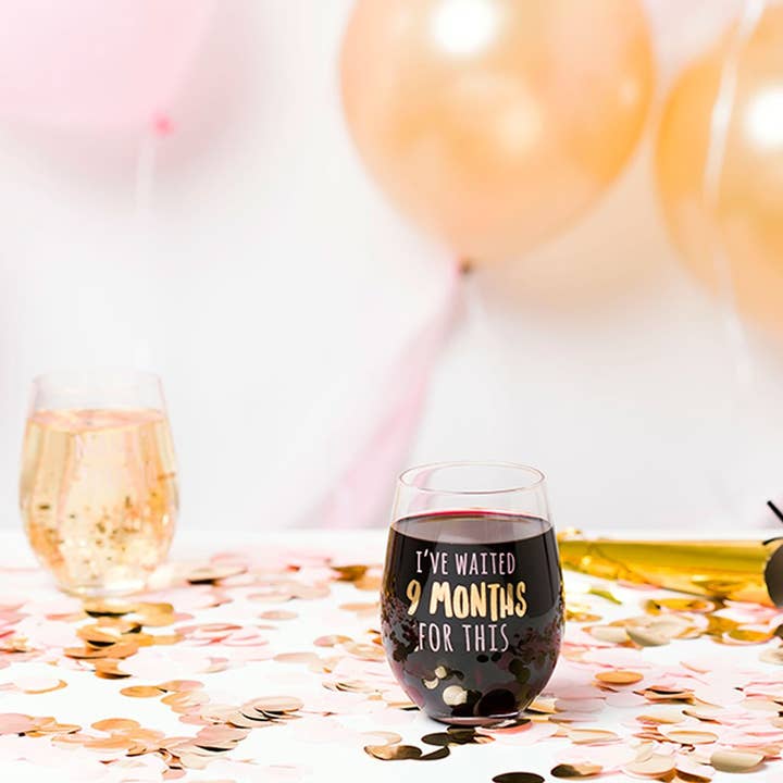 Pearhead - Wholesale Wine Glass - I've Waited 9 Months For This Motherhood Wine Glass