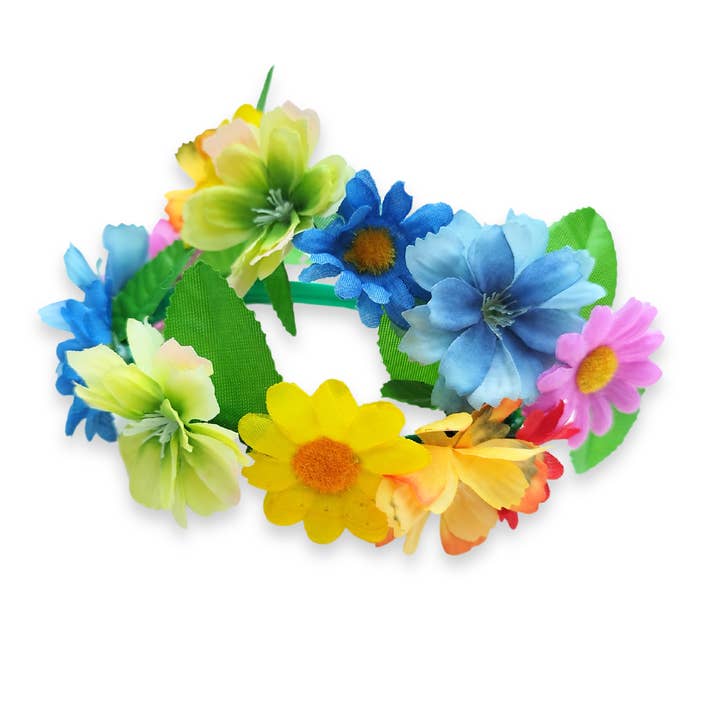 Rainbow Flower Crown Headband for wholesale by A is for Alice Costumes