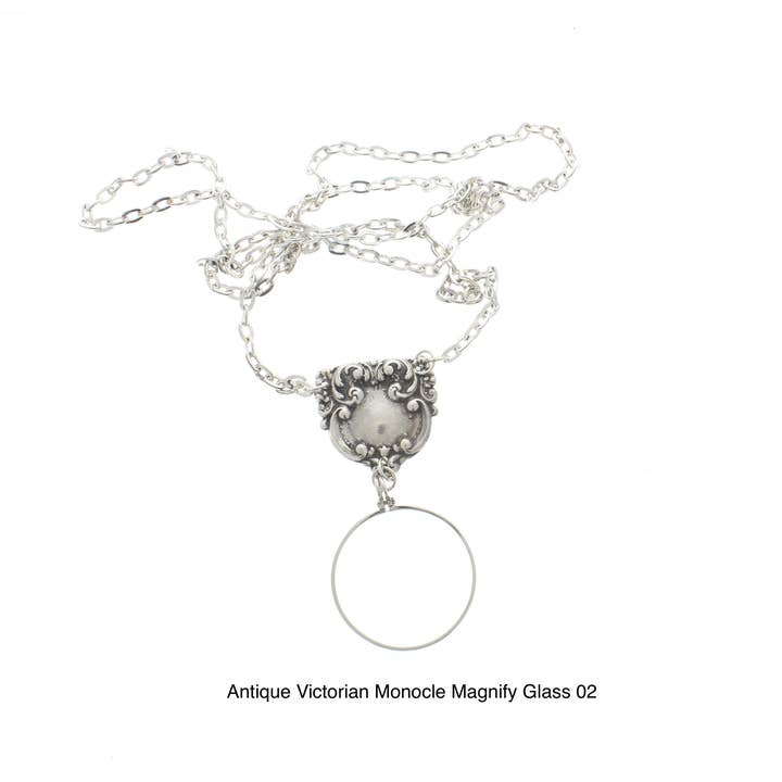 HHH Designs - Wholesale Pendant/Charm Necklace - Victorian Style Monocle Magnify Glass Necklaces, each
