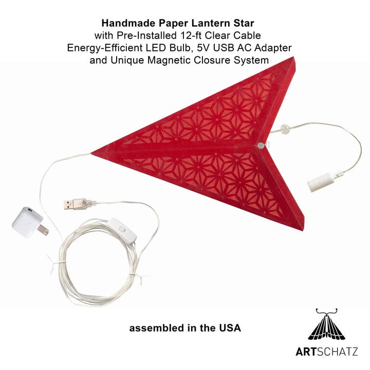 Artschatz LLC - Wholesale Papieren lantaarn/lamp - Tessella 5 Pointer 24" rood papieren sterlantaarnlicht