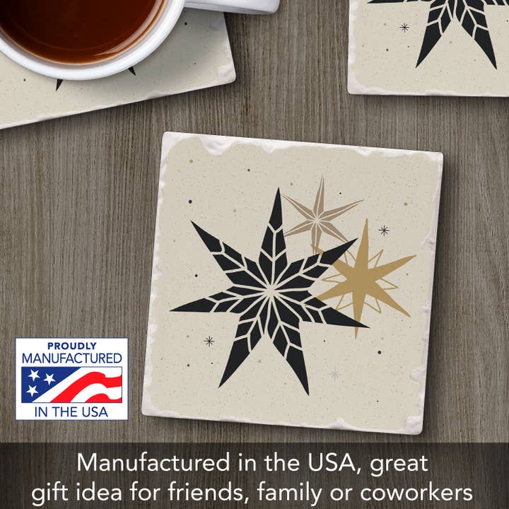 CounterArt/Highland Home/Thirstystone/CoasterStone - Wholesale Coasters - Thirstystone Christmas Stars Single Absorbent Stone Coaster