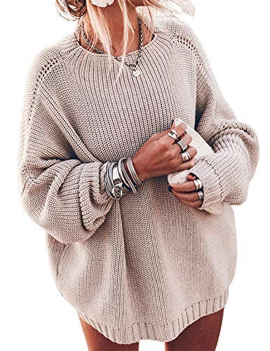 Chicto – Großhandel Strickpullover – Damen – Damen Oversized Pullover Fledermausärmel Stehkragen Jumper Oberteile5