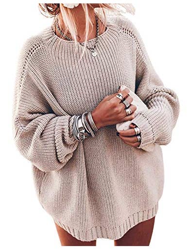 Chicto – Großhandel Strickpullover – Damen – Damen Oversized Pullover Fledermausärmel Stehkragen Jumper Oberteile5