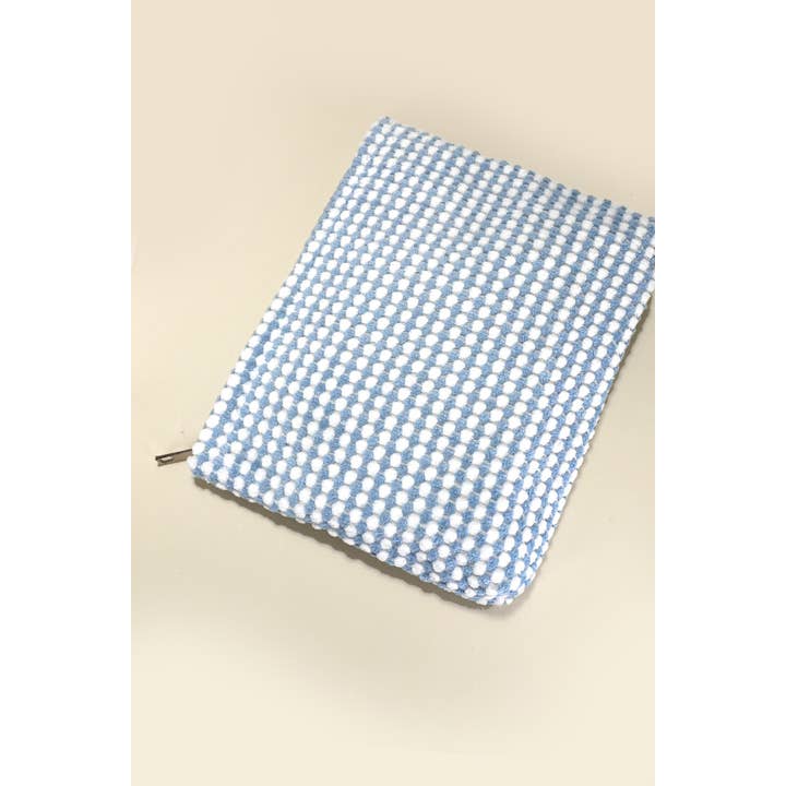 JOSSLYN by wall to wall - Wholesale Makeup/Cosmetic Bag - TRAVEL PLUSH BUBBLE CHECKER COSMETIC MAKEUP POUCH | 40P543