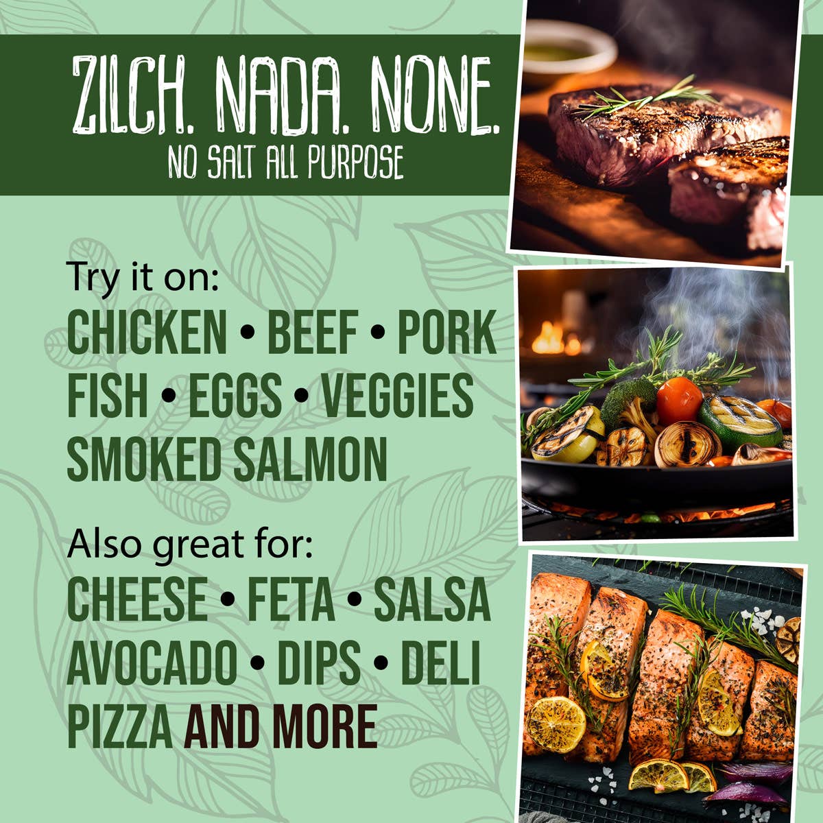 Flavor Seed – wholesale Dried spice mix – Zilch Nada None Sodium Free Organic Seasoning - 1.9 oz3