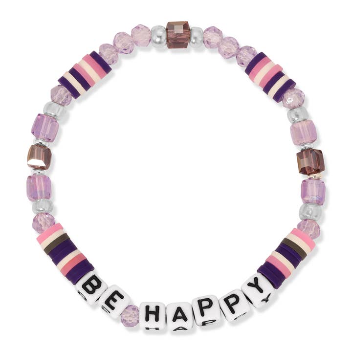 My Fun Colors - Wholesale Beaded Bracelet - Kids - Kids Colorful Words Beaded Stretch Bracelets | 12 Styles!