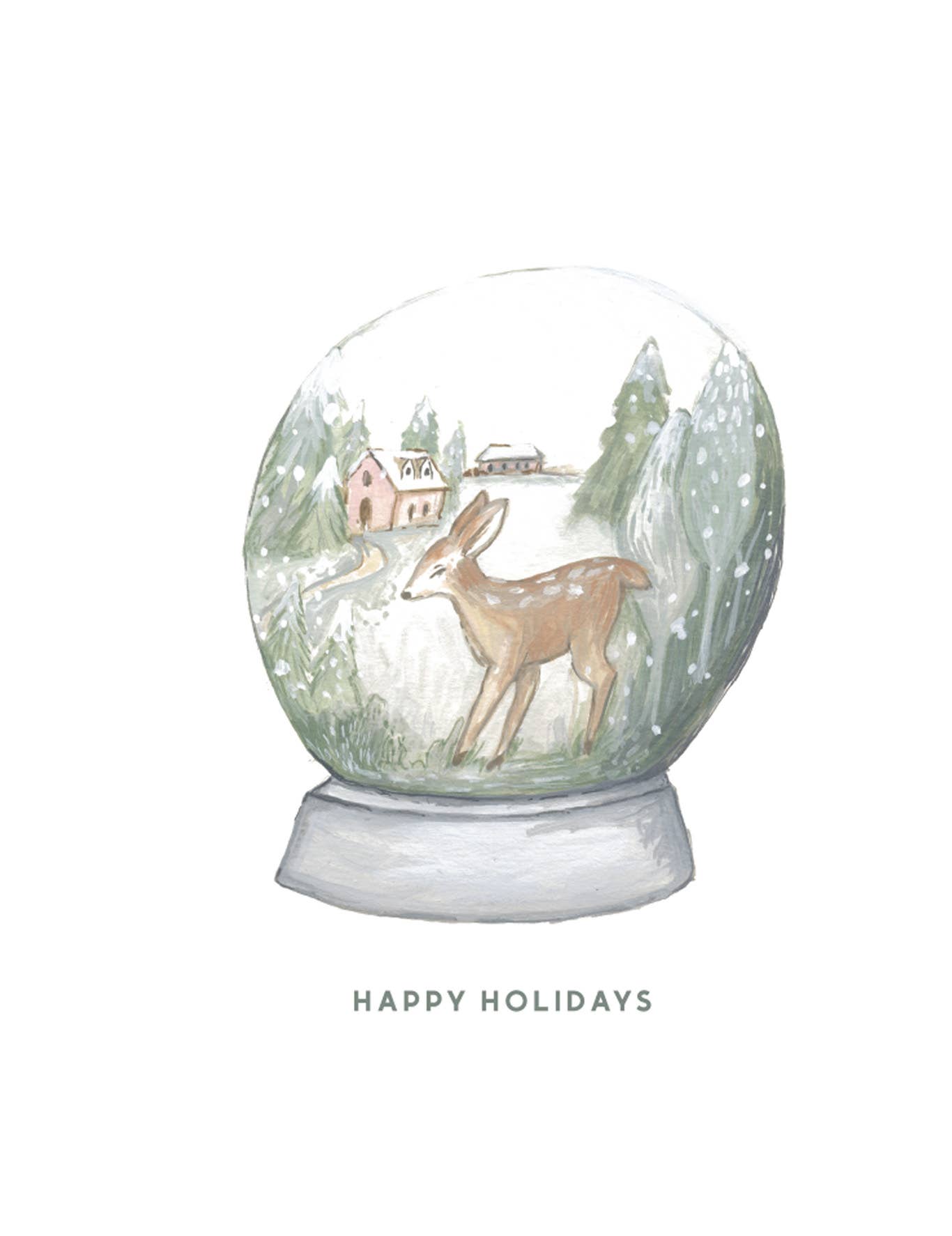 Jessica Frasz Studio - Wholesale Season's Greetings Card - Snow Globe Happy Holidays Greeting Card1