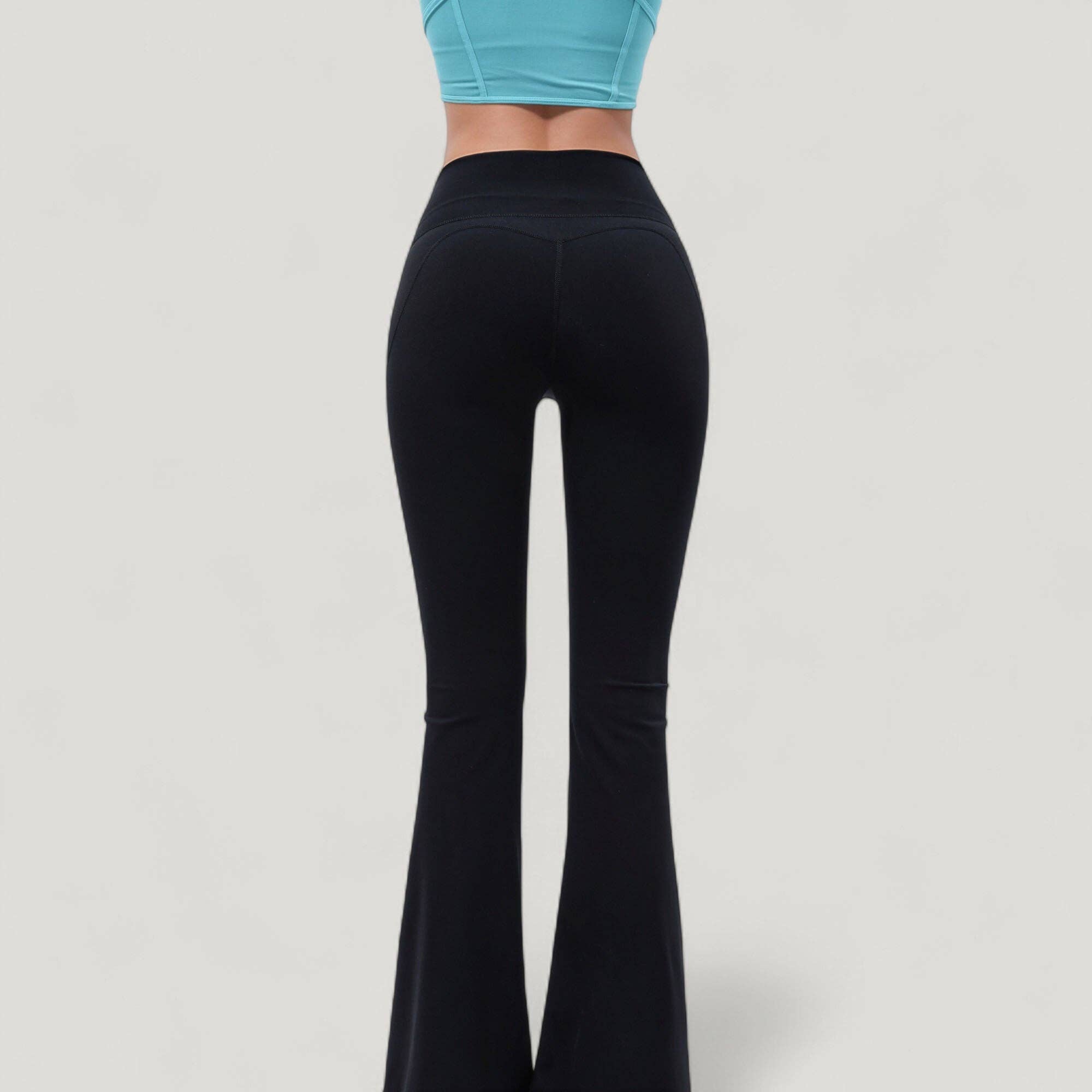 Active by Anna-Kaci - Wholesale Athletic Pants - Women's - High Waist Flare Yoga Pants with Seam Detailing18