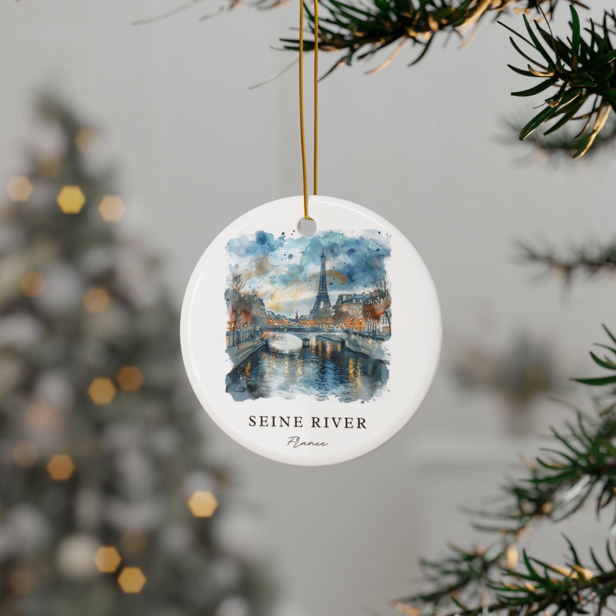 Premium Travel Art - Wholesale Ornament - Seine River France Ornament: Unique Seine River Souvenir, Seine River Decor, and Authentic France Christmas Gift1