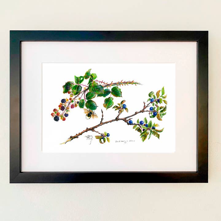 Blackberry & Sloe Print for engroshandel hos Wildlife By Mouse