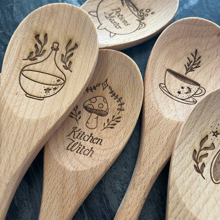 The Homebody Society - Wholesale Serving Utensil - Moon Burst Wooden Serving Spoon