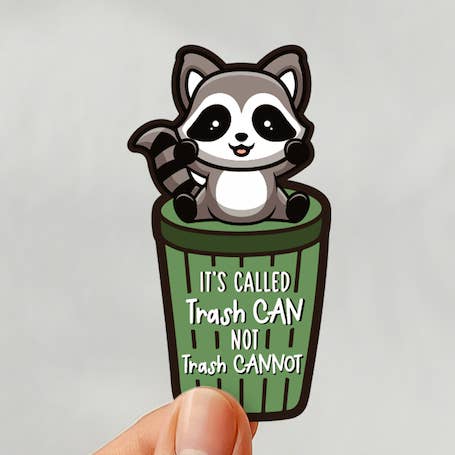 Se llama cubo de basura, no cubo de no basura - pegatina divertida, mapache lindo para venta al por mayor de LNZ Custom Design