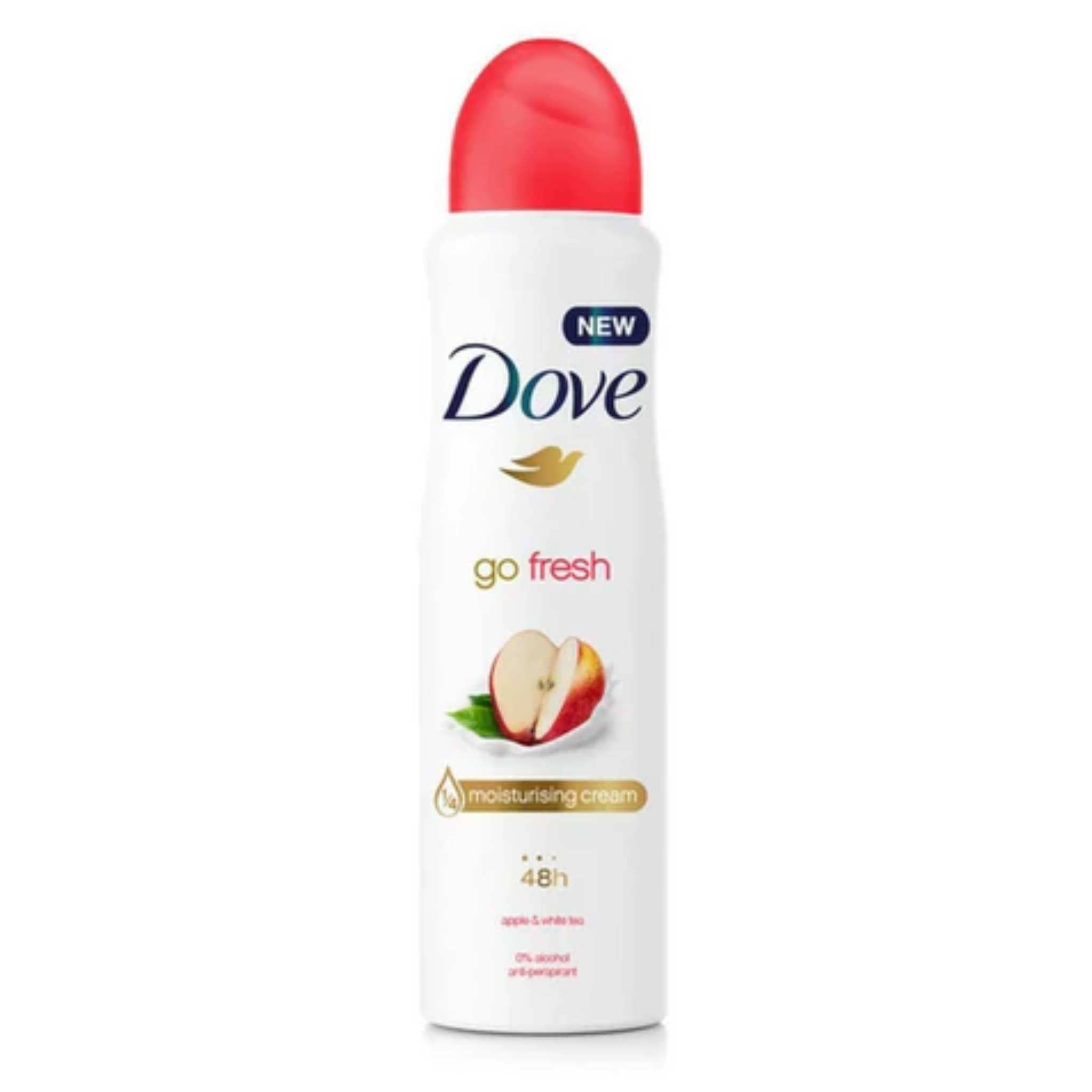 Bam Deals - Wholesale Deodorant - Women's - Dove Women Apple White Tea Alcohol-Free Antiperspirant Spray, 5.07 oz1