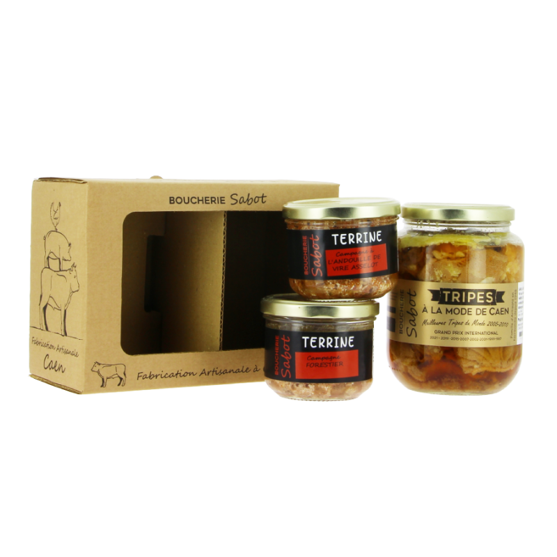 Produits-Normandie - Wholesale Shelf Stable Prepared Meal - Tripes box 780g and terrines 2x180g - Boucherie Sabot1