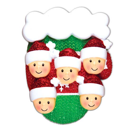 PolarX Ornaments - Wholesale Ornament - Mitten with Faces Family Personalized Ornament3