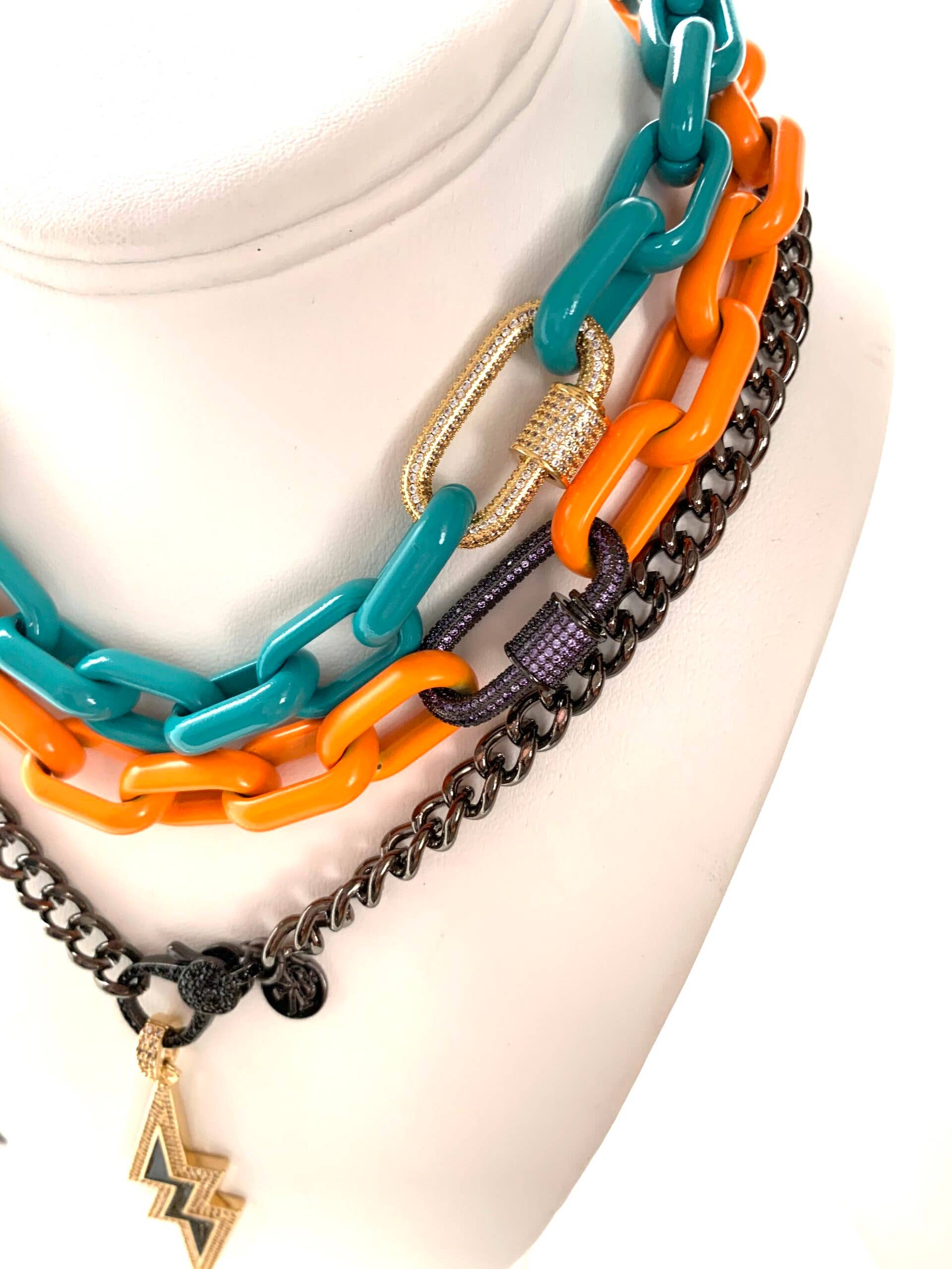 Karli Buxton - Wholesale Link & Chain Necklace - Huey Chunky Enamel Chain Necklace, Customizable Length3