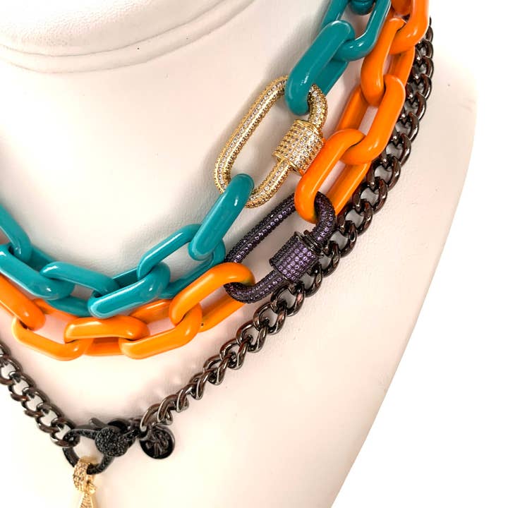 Karli Buxton - Wholesale Link & Chain Necklace - Huey Chunky Enamel Chain Necklace, Customizable Length3