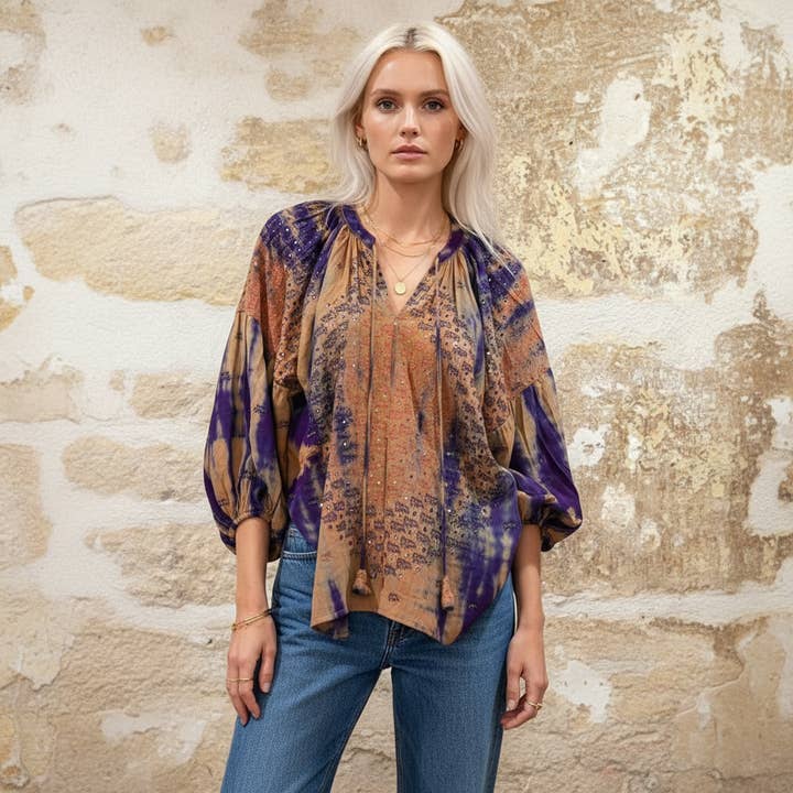 Top de sari de seda para venta al por mayor de Tolatoli