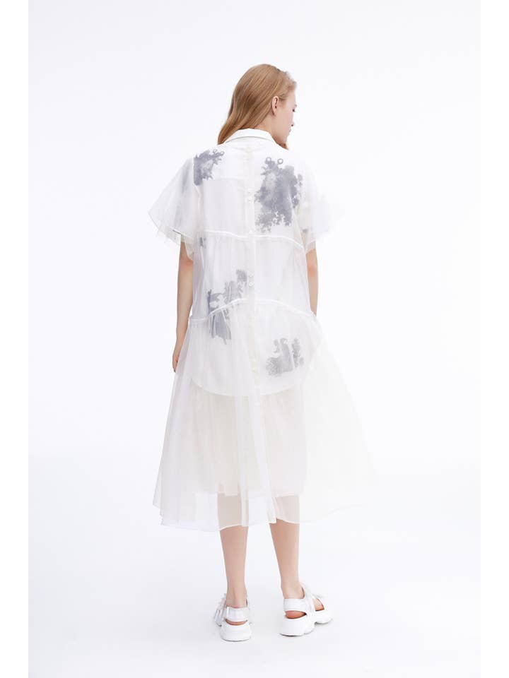 Urlazh – wholesale Dress – Women's – ROMA Ink-Tulle Overlay Dress1