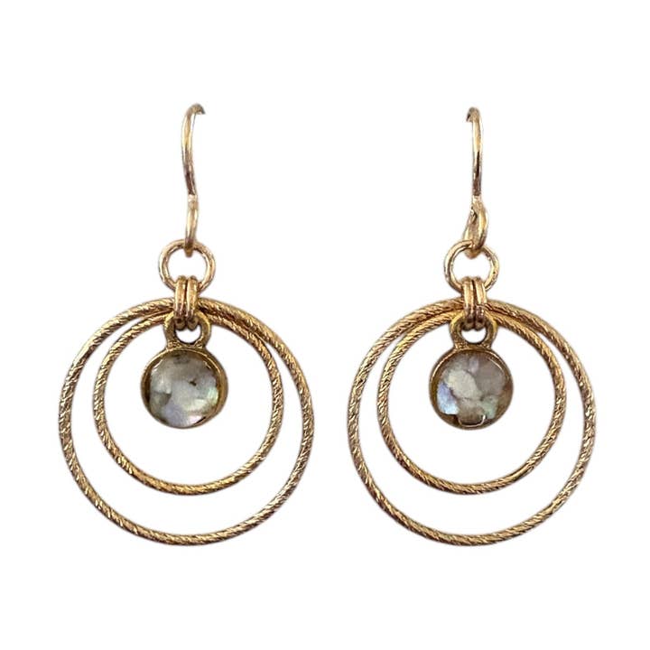 Double Hoops Necklace - Mother of Pearl for wholesale by June & Simple - by Hadas Kol