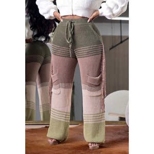 Mineral Wash Fringe Foldover Yoga Pants, Tassel Leggings, Boho Tassel Pants  -  Canada