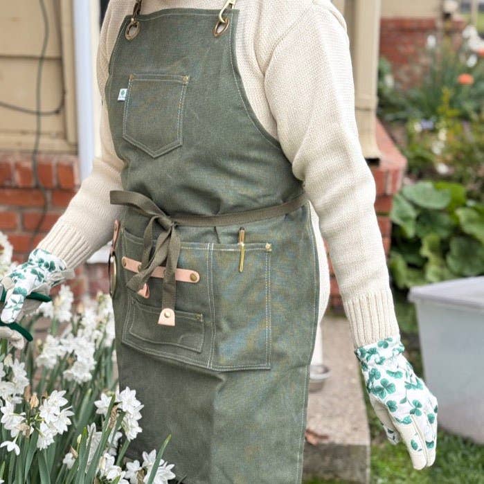 Gardening Apron - Waxed Canvas Apron with Pockets for wholesale by Celtic Farm LLC