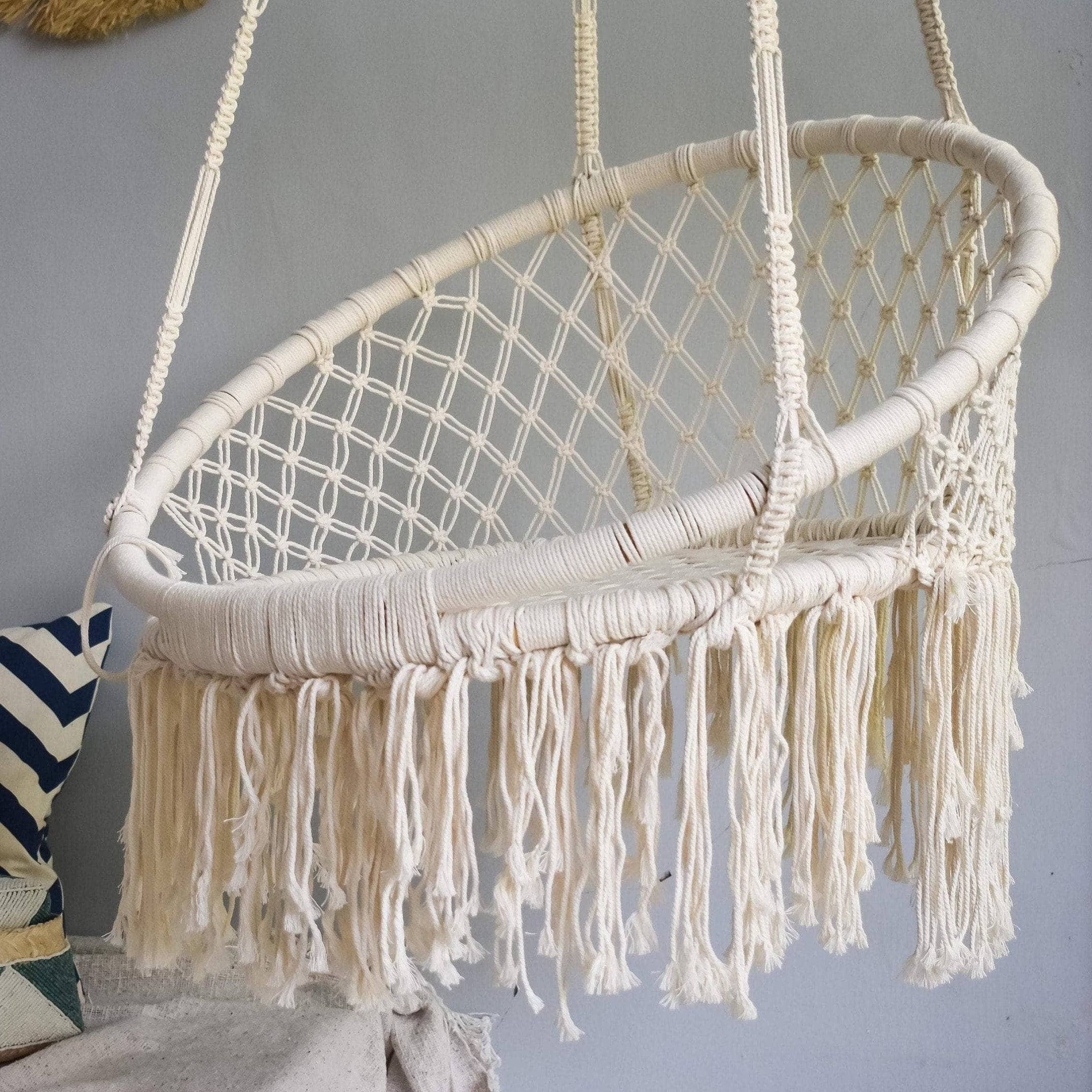 Joglo living - Wholesale Hammock - Round macrame hammock swing chair1