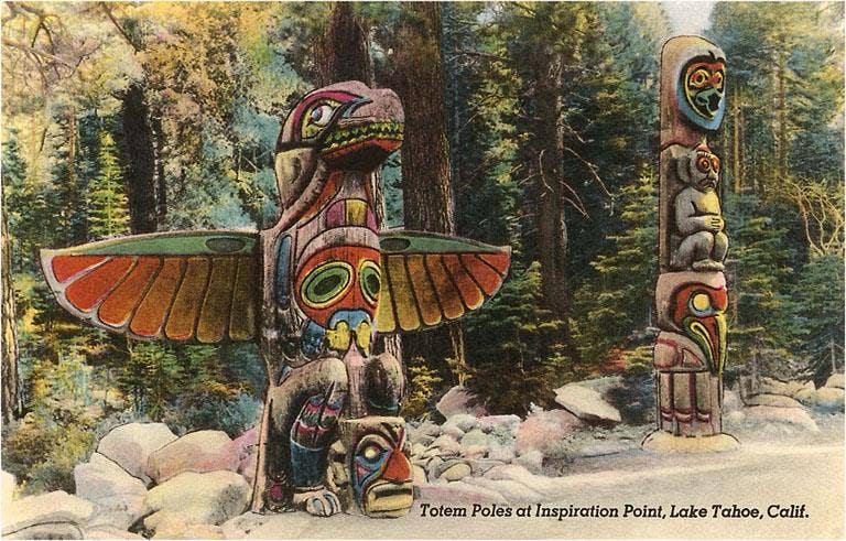 Found Image Press - Wholesale Stationery/Notecard Set - Greeting Card CA-210 Totem Poles, Lake Tahoe0
