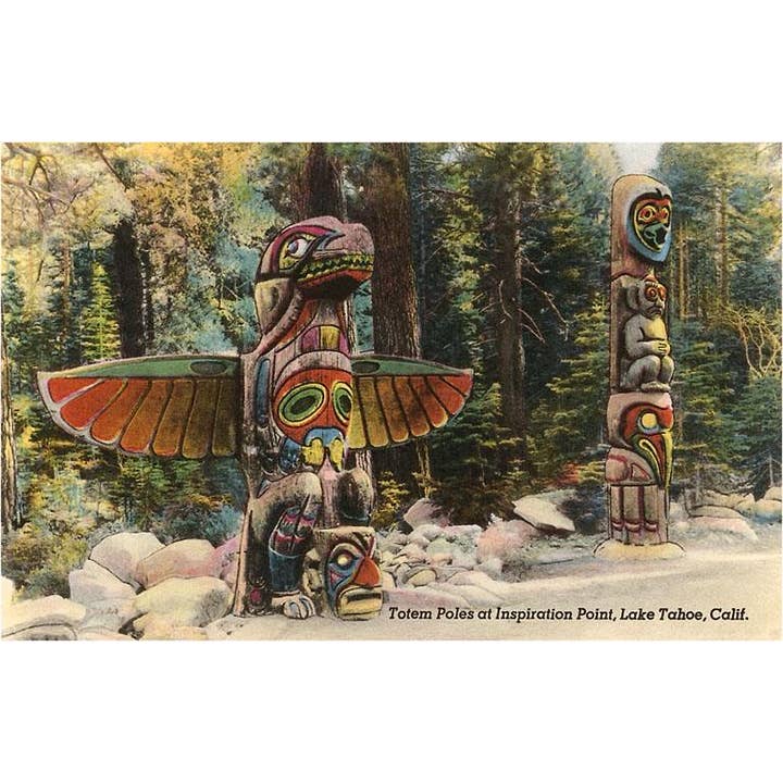 Found Image Press - Wholesale Stationery/Notecard Set - Greeting Card CA-210 Totem Poles, Lake Tahoe