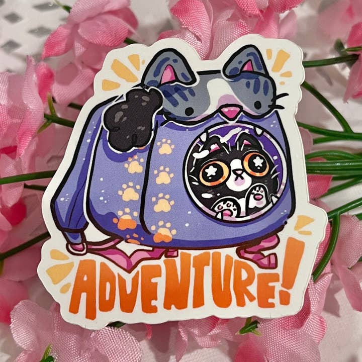 Adventure! Cat Backpack v.2 ~ Sticker for wholesale by Woolblossom