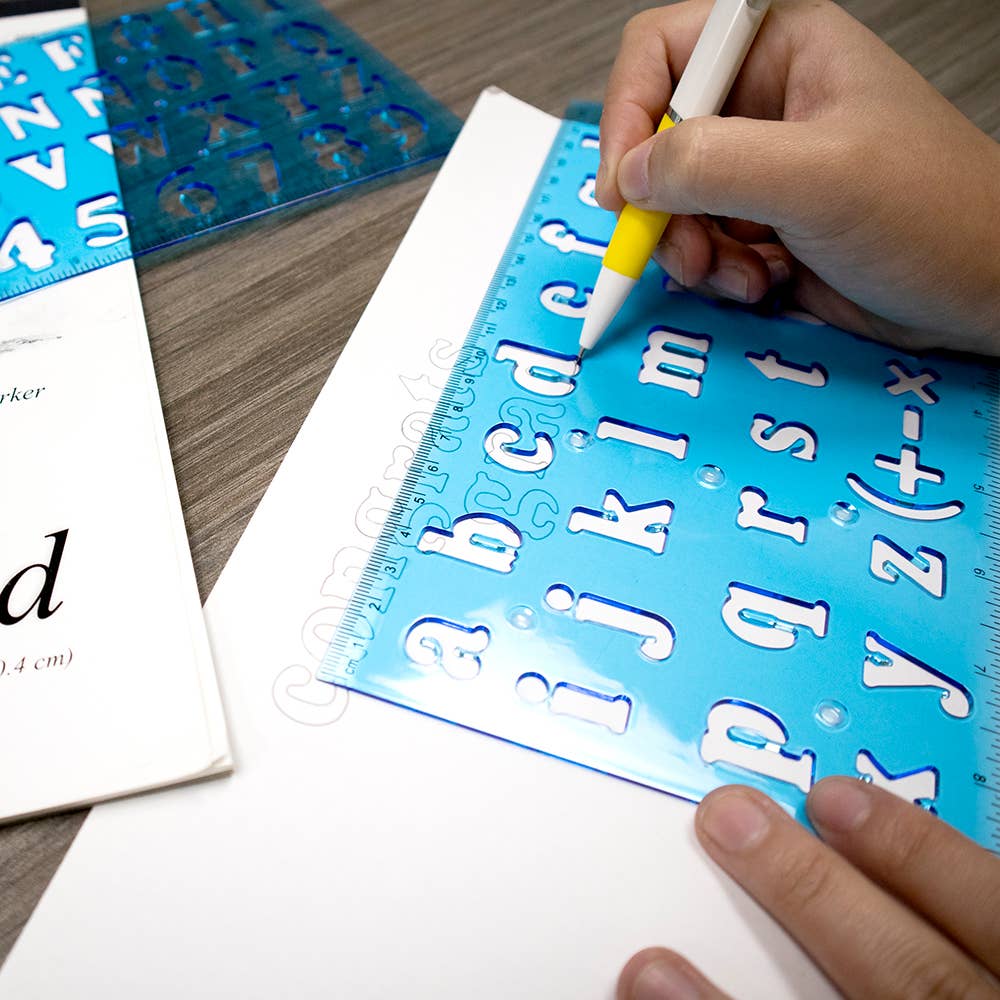 BAZIC Products - Wholesale Stencil/Craft Die - 20mm Size Lettering Stencil Ruler Sets (2/Pack)5