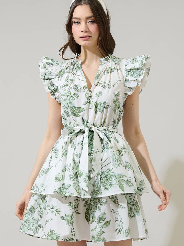 Vestido Mini em Camadas Bria Floral Marisol por atacado de Sugarlips