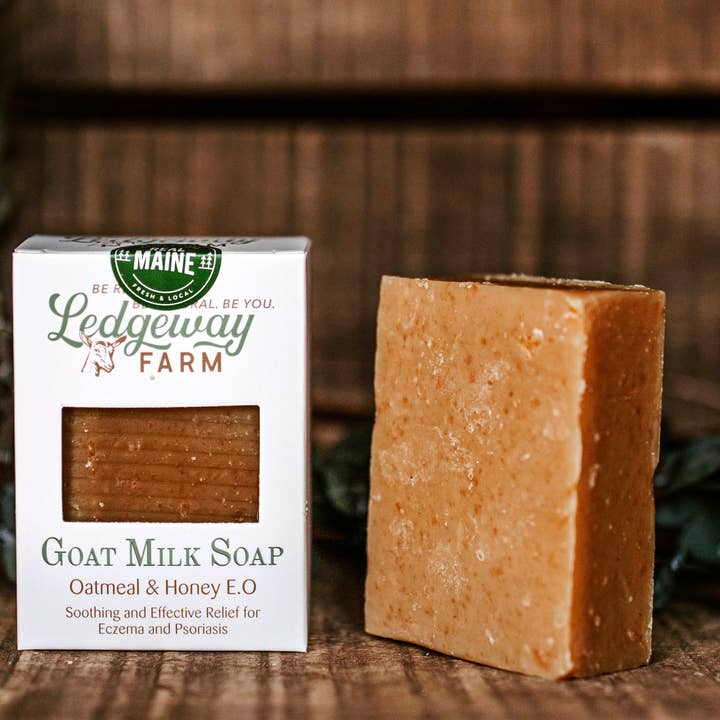 Oatmeal & Honey Goat Milk Soap Bar for wholesale by Ledgeway Farm