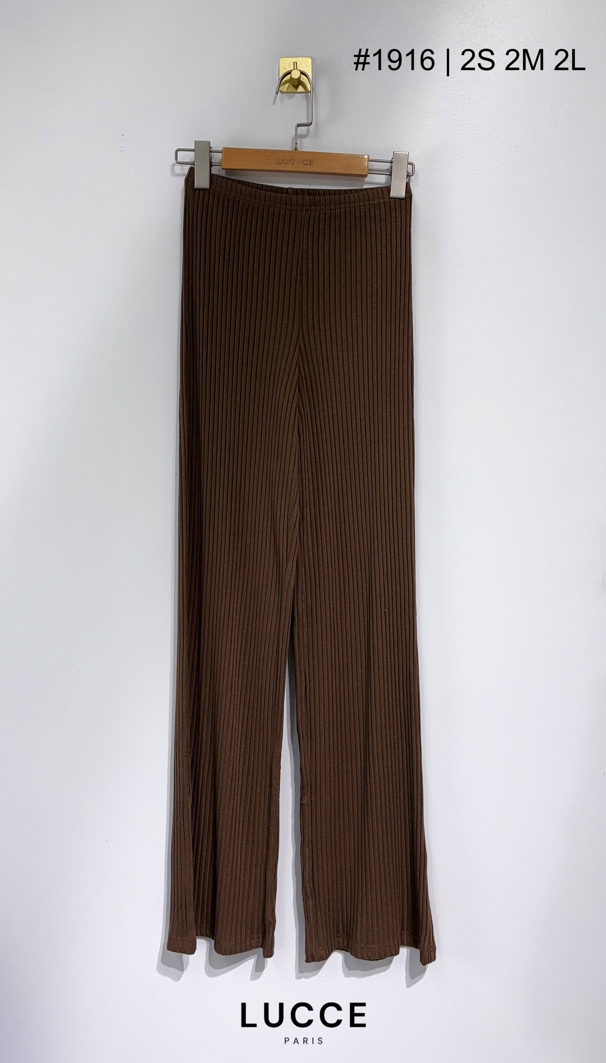 LUCCE - Wholesale Pants - Women's - Ribbed pants, flared cut - PA19163