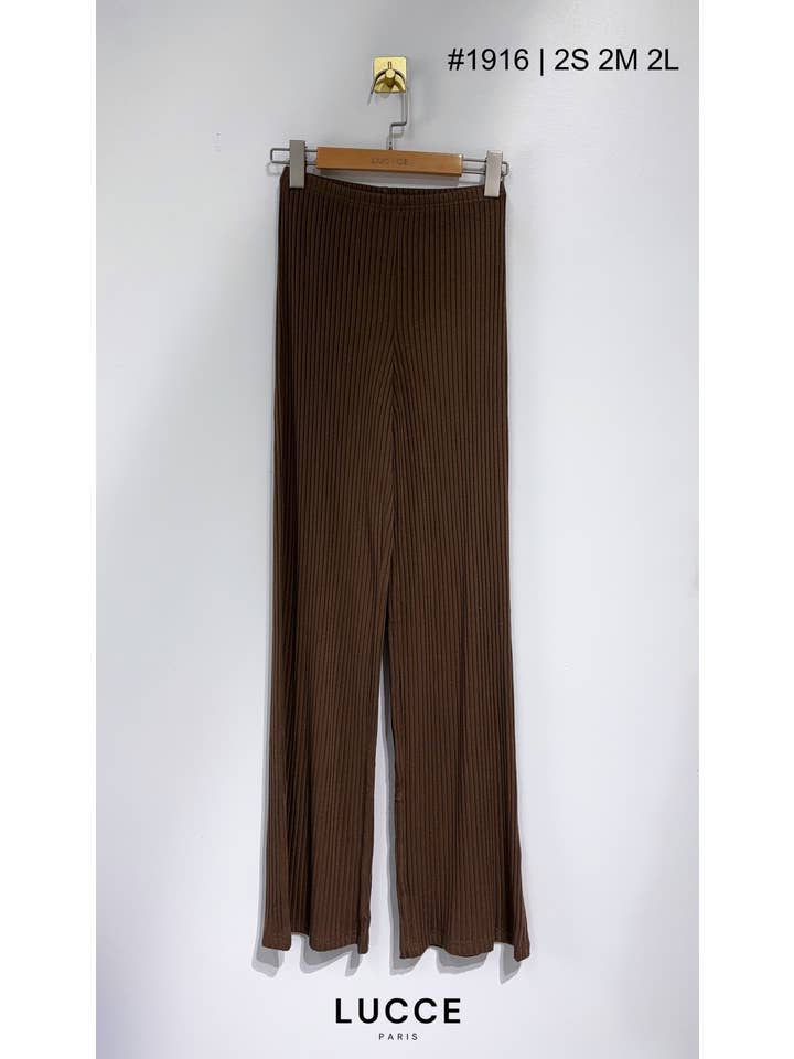 LUCCE - Wholesale Pants - Women's - Ribbed pants, flared cut - PA19163