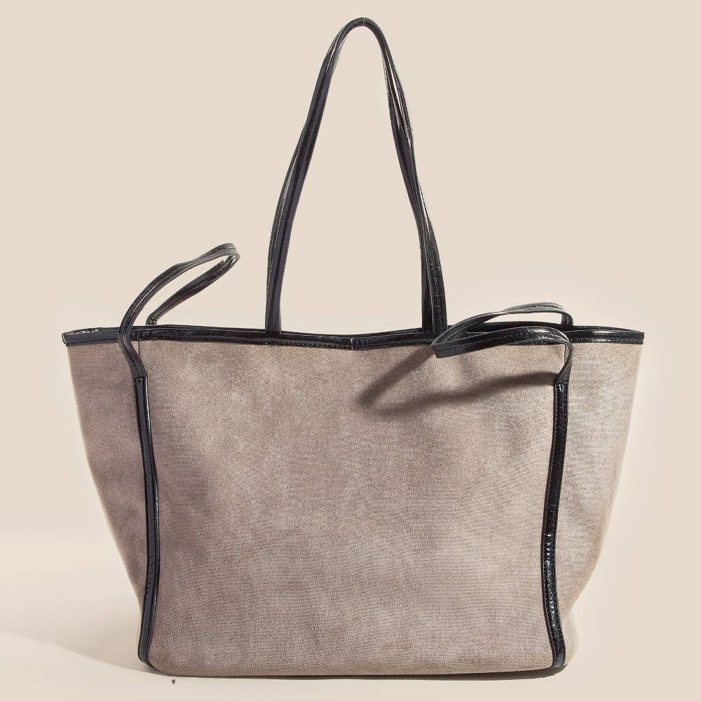 Anarchy Street – Großhandel Tragetasche – Damen – Wildleder-Shopper mit Lederbesatz und Schulterriemen8