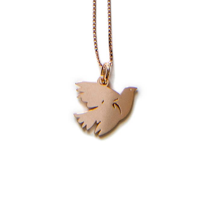 Venezianerkettchen "Friedenstaube" - rosévergoldet für den Großhandel von lassy fair