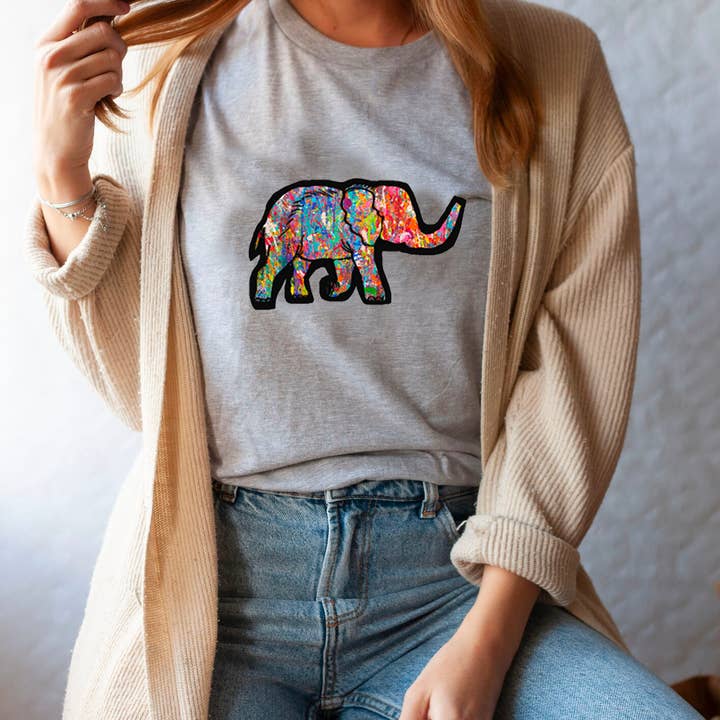 Maglietta per adulti Elefante colorato per la vendita all'ingrosso da parte di Maqoba