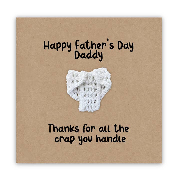 Funny Father's Day, Dad Nappy, Funny Fathers Card for wholesale by Fifi's Handcrafted