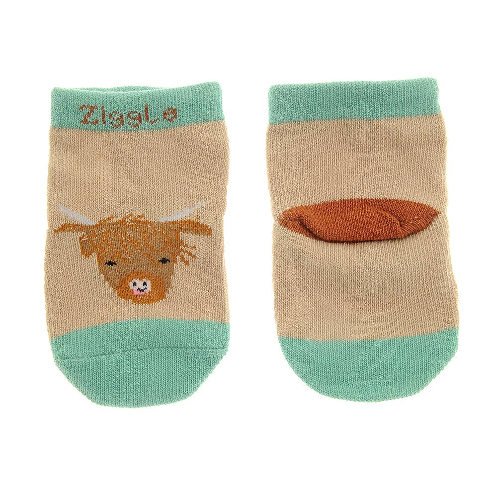 Ziggle Baby – Conjunto de roupa - Bebé por atacado – Conjunto de Leggings e Meias de Bebê Highland Cow3